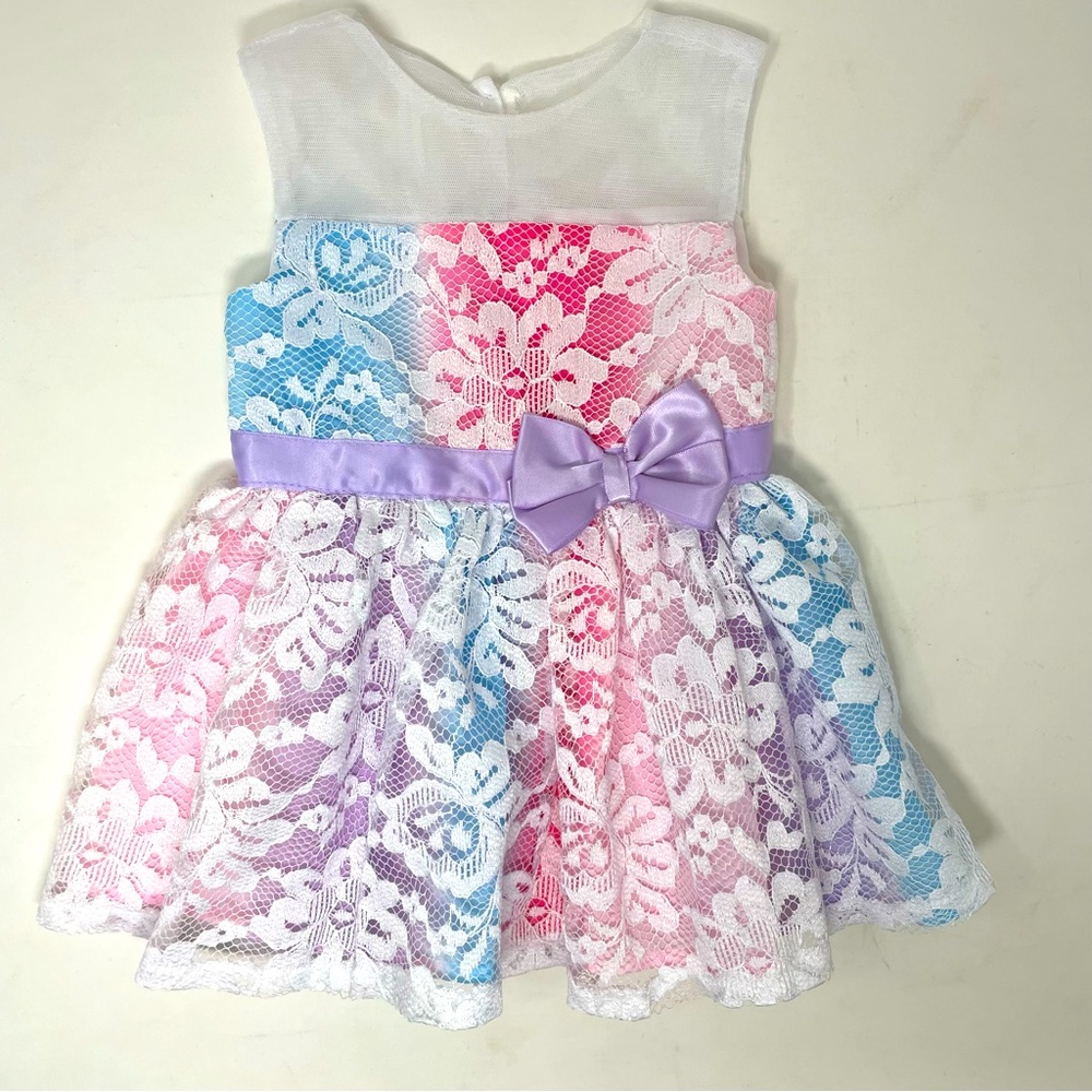 Baby Formal White Lace Pink Purple Blue Princess Easter Fancy Dress Size 3-6m